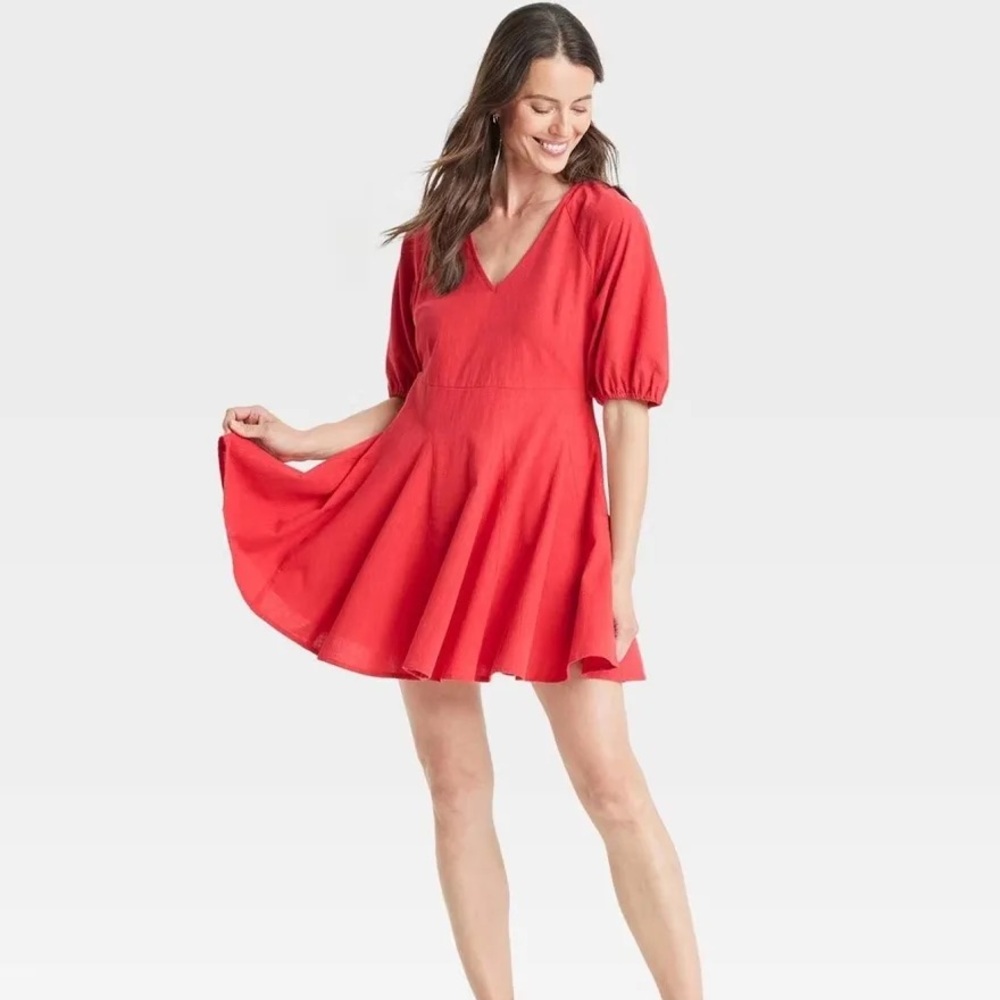Universal Thread Red V-Neck Blouse